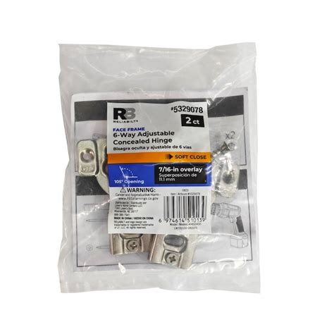 RELIABILT 105-Degree 7/16-in Overlay Concealed Soft Close Nickel Plated ...