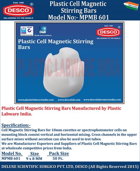Plastic Cell Magnetic Stirring Bars Manufacturer and Supplier India