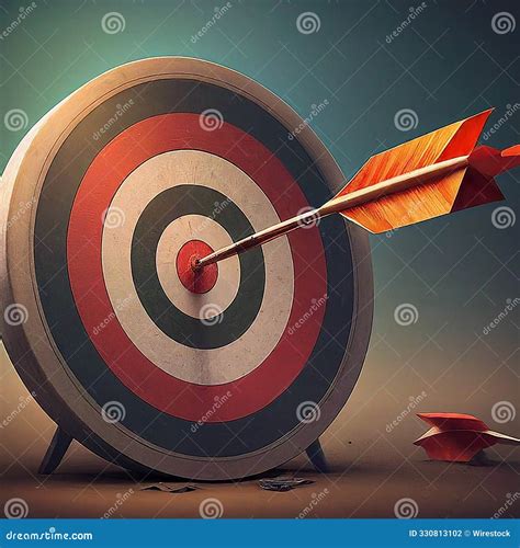 AI Illustration of an Archery Target with an Arrow Hitting the Bullseye ...