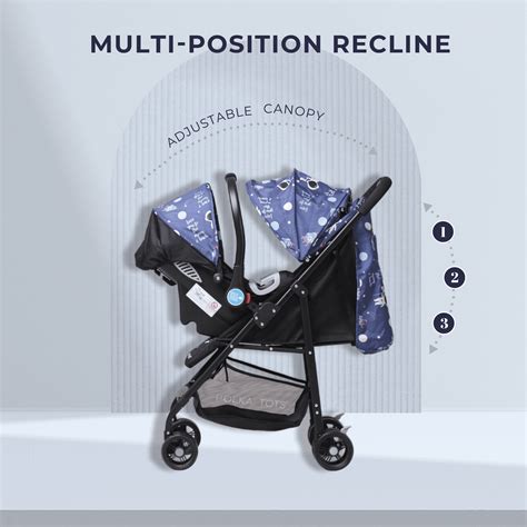 Polka Tots Click Clack Travel System Space Stroller + Car Seat - Blue ...