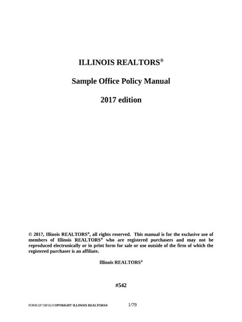 Sample Office Policy Manual 2017 - Illinois REALTORS Doc Template ...