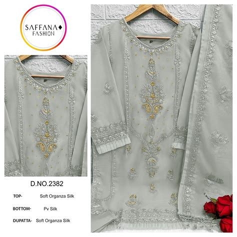 2382 Saffana Organza Silk Pakistani Readymade Suits – Kavya Style Plus