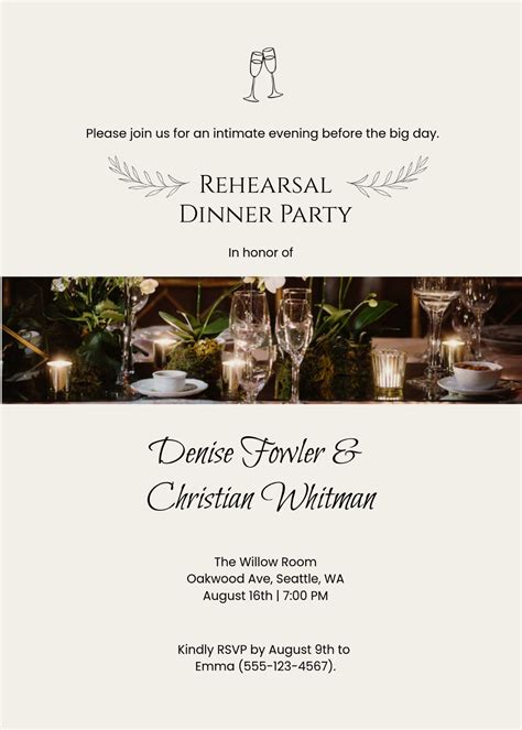 Free Rehearsal Dinner Invitation Templates, Editable and Printable
