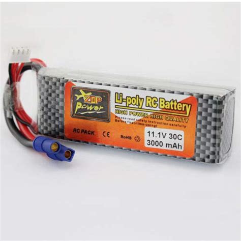 Blu7ive 11.1V 3000mAh 3S LiPo Battery Power Supply Rechargeable for RC ...