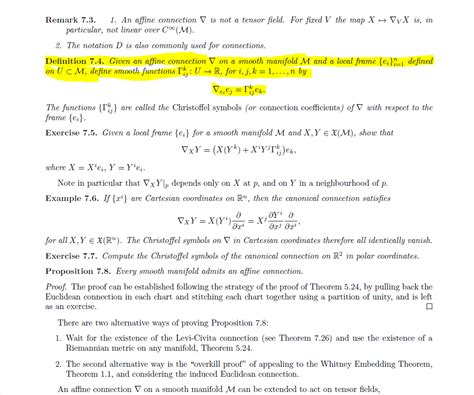 Image result for Affine Connection Definition