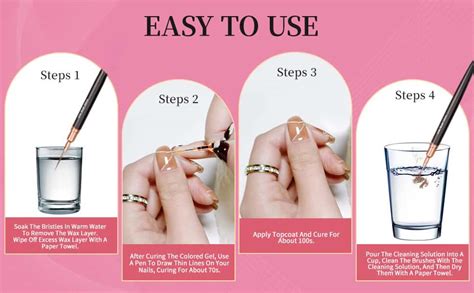 Buy Xfopz Metallic Nail Art Pens, Liner Brushes Set, 5PCS Black Color ...