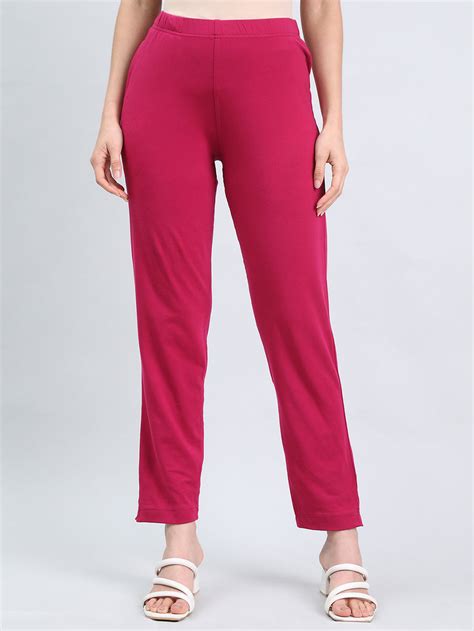 Dark Fuchsia Cotton Stretch Kurti Pants – Go Colors India