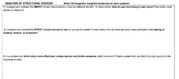 Analyzing STRUCTURE in Short Stories: Practice and Assessment Docs