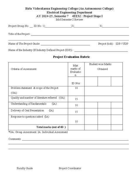 4EE32 Mid Sem 1 Evaluation sheet - Birla Vishvakarma Engineering ...