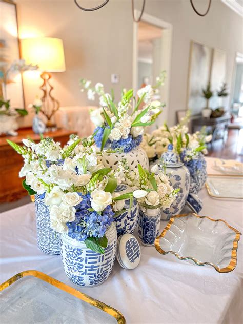 Flowers | Chinoiserie wedding, White bridal shower, Blue bridal shower