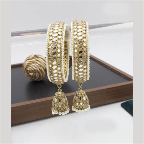Sai Fashion Gold Plated Austrian Stone And Mirror Bangles Set ...