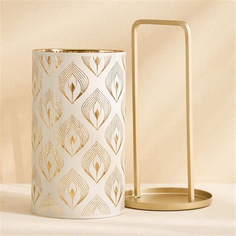 Buy Tamaira Glass Printed Hurricane Candle Holder from Home Centre at ...