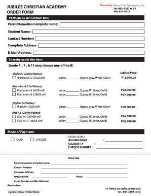 Fillable Online jca edu JCA ORDER FORM STUD 2015 - jca edu Fax Email ...