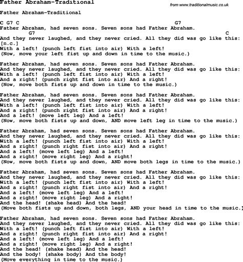 Summer Camp Song, Father Abraham-Traditional, with lyrics and chords ...