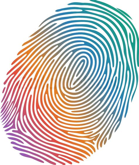 Vector many-coloured fingerprint on white background | Stock vector ...