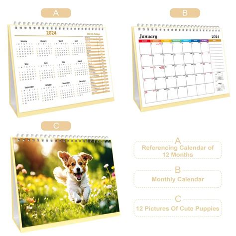 Pequeño Calendario De Escritorio 2024- Ene. 2024 - . 2024, Mini ...