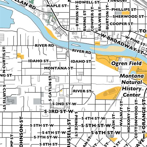 Missoula Map Print, Street Names Missoula Print, Printable Map of ...