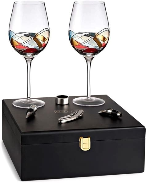 Amazon.com | Bezrat Wine Gifts for Women - 2 Wine Glasses & accessories ...