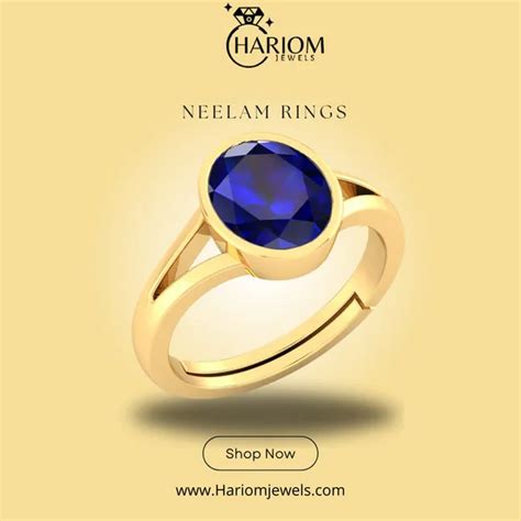 HARIOM JEWELLS Neelam 7.25 Ratti Stone Created | Stone Blue Sapphire ...