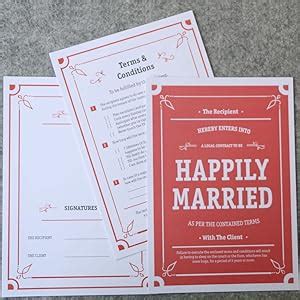 Oye Happy - Marriage Contract - Funny Agreement for Husband/Wife to ...