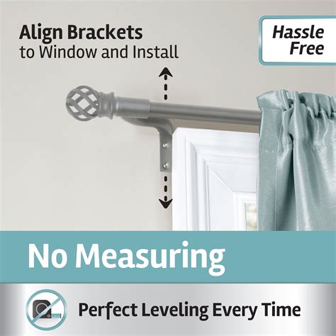 Buy Smart Rods No Measuring Easy Install Adjustable Café Window Rod, 18 ...