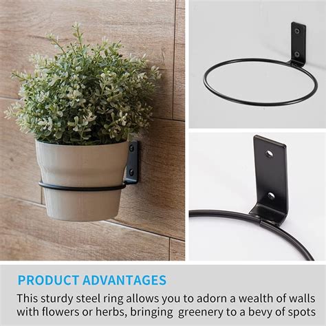 Buy Plant Holder Ring 8 Inch Wall Mounted, 6 Pack Flower Pot Hangers ...