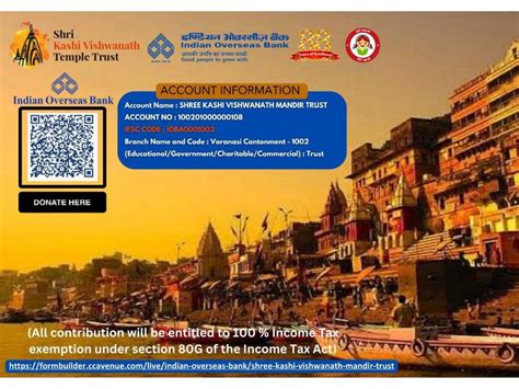 Indian Overseas Bank Enables Online Donations for Kashi Vishwanath Temple