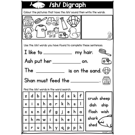 Digraphs ch sh ph wh th - Splendid Moms - Worksheets Library