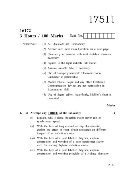 17511-S-2017 - Question bank with answers - 17511 16172 3 Hours / 100 ...