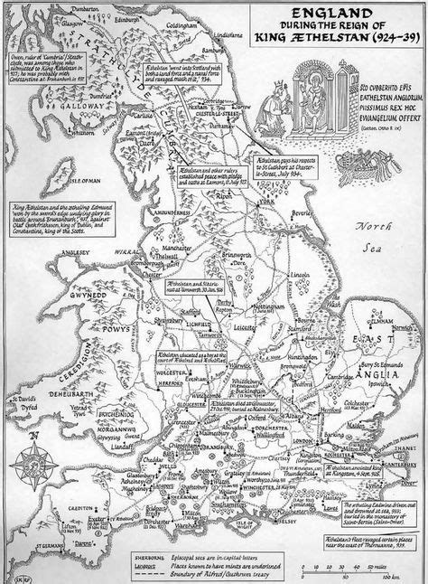 A large-scale map of Britain (up to Edinburgh) in the reign of King ...