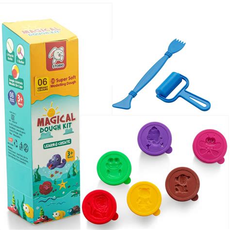 Buy Storio Animal-Themed Clay/Soft Water-Based Dough Play with 2-in-1 ...