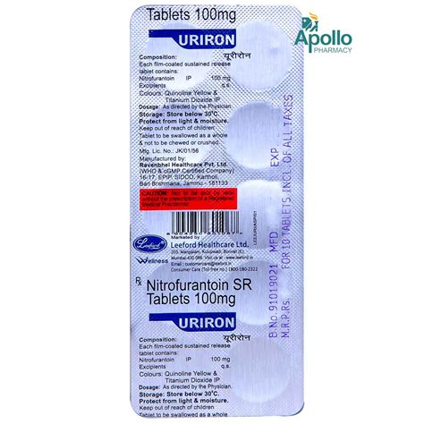 URIRON 100MG SR TABLET 10'S Price, Uses, Side Effects, Composition ...
