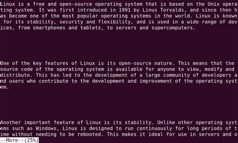 More Command in Linux 的图像结果
