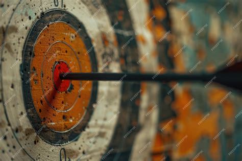 Premium Photo | Arrow Hitting the Bullseye on a Worn Target