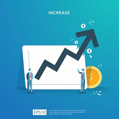 Income salary rate increase concept illustration with people character ...