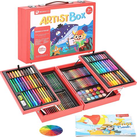 Buy MEEDEN Kids Art Set, 165 Piece Art Supplies Set Kit with Wooden ...