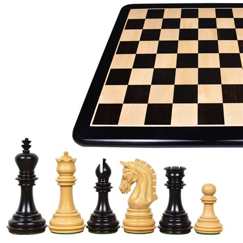 Combo of 3.8" Imperial Staunton Luxury Chess Set - Pieces in Ebony Woo