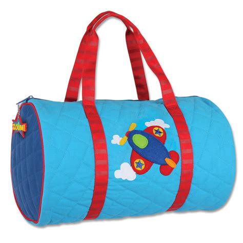 Stephen Joseph Little Boys' Quilted Duffle, Blue Airplane, One Size ...