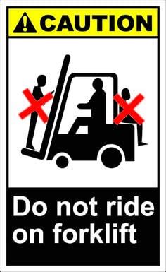 Caution - Do Not Ride On Forklift Waterproof Sticker (Combo Pack)|Pack ...