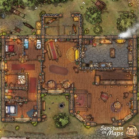 TAVERN/INN Battle Map, Dnd Battle Map, D&D, Battlemap, Dungeons and ...