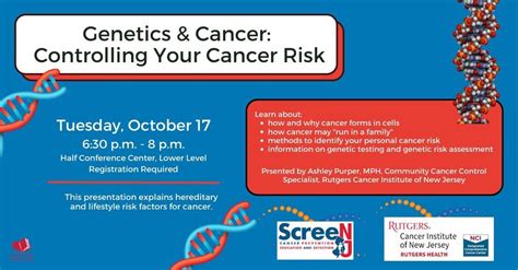 Genetics & Cancer: Controlling Your Cancer Risk, Cherry Hill Public ...