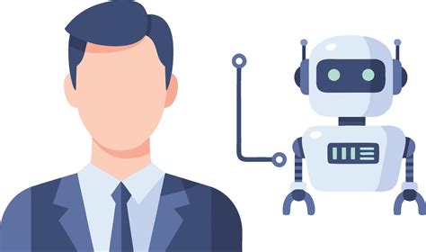 Person and Robot Connected by Technology Concept 74271423 Vector Art at ...