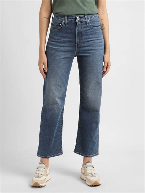 Women's Blue Ribcage Straight Fit High Rise Jeans – Levis India Store