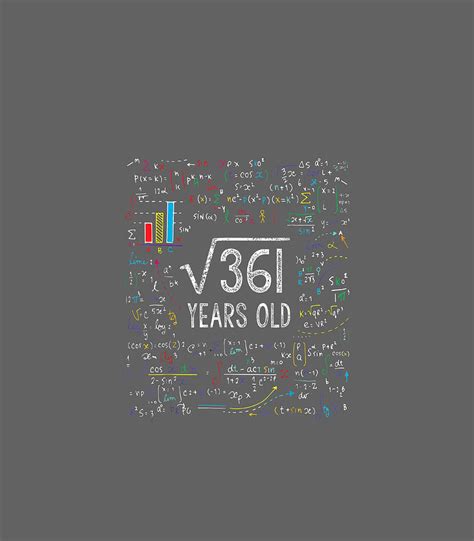 Square Root Of 361 19th Birthday 19 Year Old Math Bday Digital Art by ...