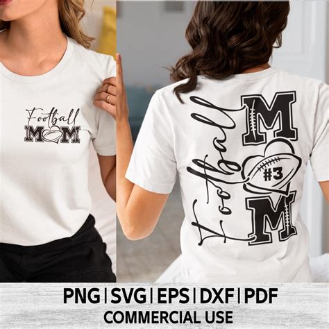 Football Mom Svg T Shirt Front and Back, Customized Football MOM Svg ...