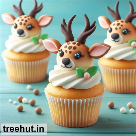 Antelope Cupcake Decoration Ideas, Wildlife Mini Cake Ideas