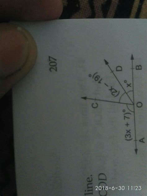 in the adjoining figure ab is a straight line find the value of x find ...