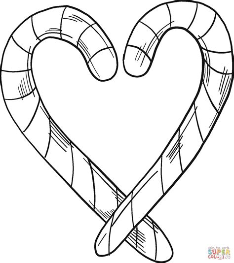 Candy Cane Coloring Page