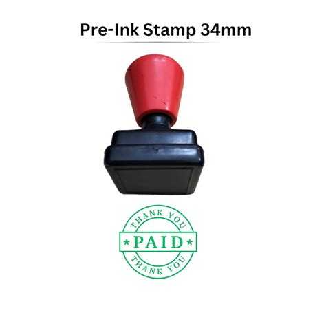 Monotech Enterprises Pre-Ink Stamp Round with Message Paid & Thankyou ...