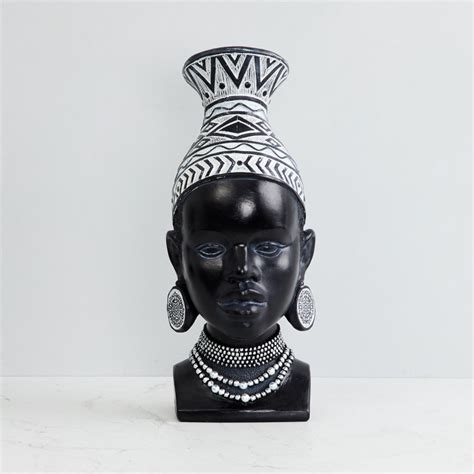 Buy Tribal Monochrome Lady Head Figurine from Home Centre at just INR ...